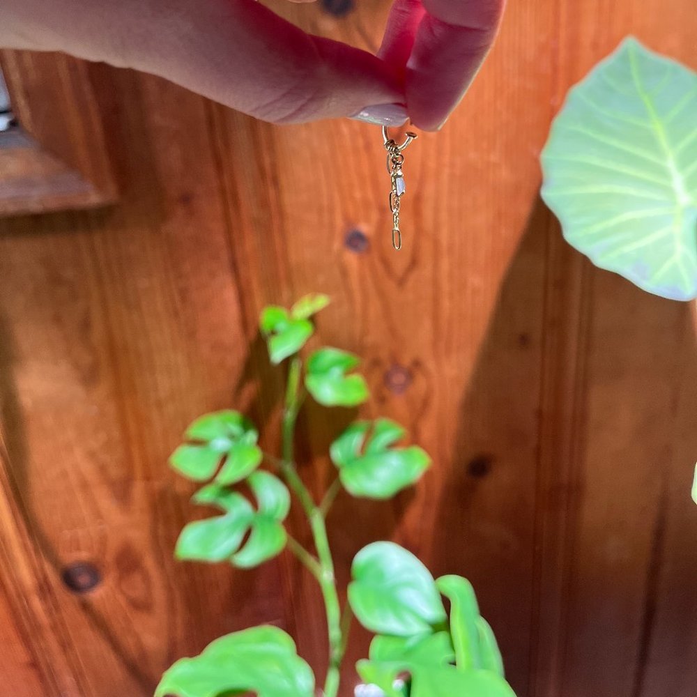 BVLA Salt & Pepper Diamond Chain Earrings (Pair), Baguette Yellow Gold 18g 5/16